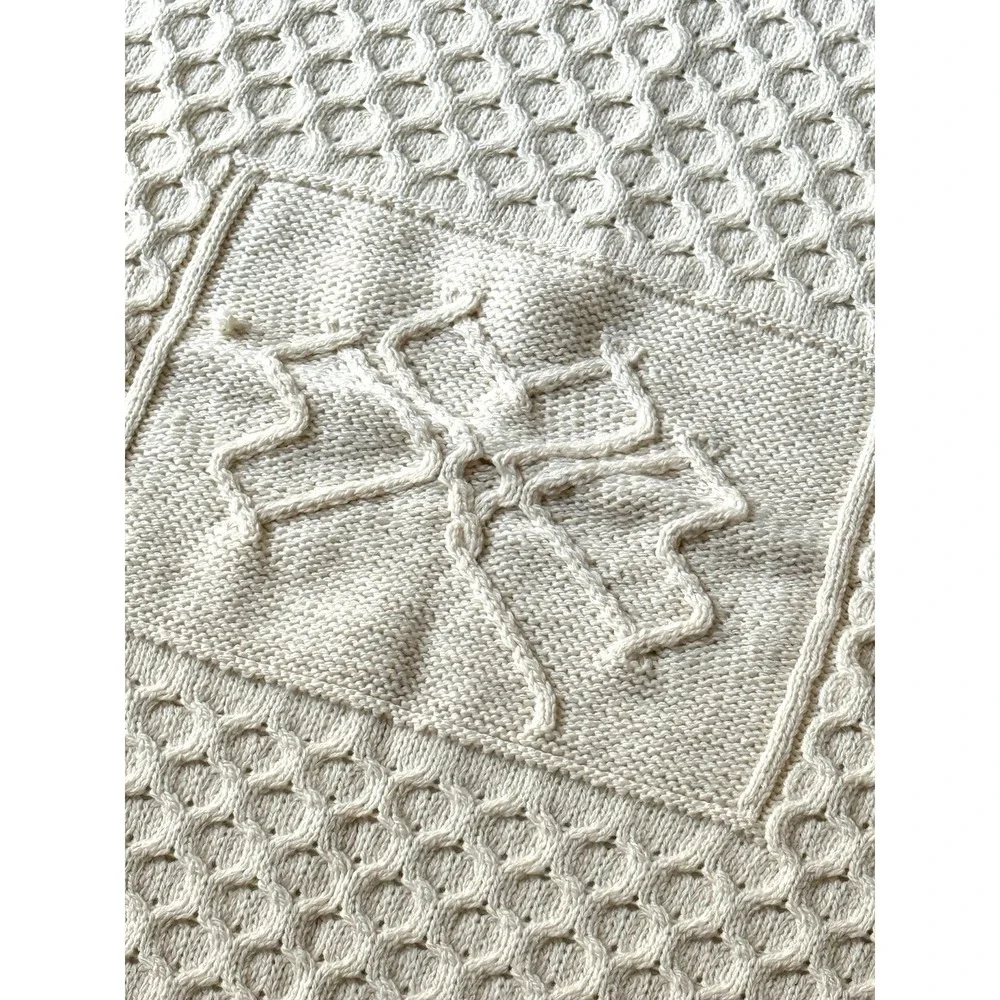 Aran Sweater Market Throw Irish Merino Wool Blanket Shamrock 60